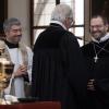 Geteilte Freude (v. links): der katholische Stadtdekan Helmut Haug, Regionalbischof Axel Piper und der evangelische Stadtdekan Michael Thoma.  