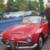 Mit diesem geliehenen roten Alfa Romeo Guilia fuhr Jürgen Müller in den Achtzigerjahren des Öfteren private Touren. 	