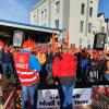 200 Beschäftigte beteiligten sich am Montag beim Warnstreik der Firma WashTec.