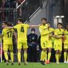 Die Spieler von Villarreal jubeln über das 1:1 beim FC Bayern und den Einzug ins Halbfinale der Champions League.
