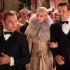 Leonardo DiCaprio (l) als Jay Gatsby, Carey Mulligan als Daisy Buchanan und Joel Edgerton als Tom Buchanan in einer Szene des Kinofilms "Der Große Gatsby". Der Film eröffnet die 66. Filmfestspiele von Cannes.