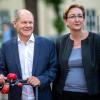 Bundesfinanzminister Olaf Scholz (SPD) und Klara Geywitz, SPD-Landtagsabgeordnete in Brandenburg.