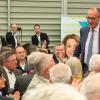 In Schweinfurt ließ sich CDU-Chef Friedrich Merz am Donnerstag von Wirtschaftsvertretern feiern.