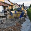 Viel Geld investiert die Stadt Wemding in die Sanierung und Erneuerung von Abwasserkanälen. Das Bild zeigt die Baustelle im Mai 2015 in der  