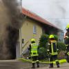 Rund 70 Kräfte der Feuerwehren Edenhausen, Krumbach und Bayersried-Ursberg-Premach waren am Mittwochvormittag im Einsatz, um einen Kellerbrand zu löschen.