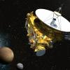 Die Illustration von NASA und Johns Hopkins Universität zeigt die Weltraumsonde bei ihrem Flug zum Pluto.