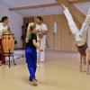 Eine Szene vom Capoeira-Training in Schondorf mit (von links) Roda, Abelinha, Marinheiro und Nevaska.
