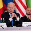 US-Präsident Joe Biden spricht während eines Treffens mit den Staats- und Regierungschefs des «Bukarest 9»-Formats, einer Gruppe von neun Ländern, die die Ostflanke der Nato bilden.