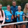 Siegerehrung nach der Jugendmeisterschaft beim Tennisclub Wemding (von links): Julia Kostyuk, die Turnierzweite Theresa Schneid, Jugendwart Petr Buchta, Siegerin Lisa Katzenberger und Noemi Xalter.  	