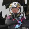 Laura Dahlmeier freut sich sichtlich auf den Ausflug auf die Motocross-Strecke. Und dort zeigte sie, dass sie nicht nur auf Langlaufski flott unterwegs ist. 