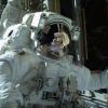 NASA Astronaut Mike Hopkins während eines Außeneinsatzes. 