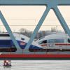 Ein TGV und ein ICE (r) stehen auf der Rheinbrücke in Kehl. Die Alstom-Aktionäre haben für eine Fusion mit der Zugsparte von Siemens gestimmt.