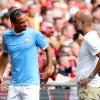 Leroy Sané und Man-City-Trainer Pep Guardiola.