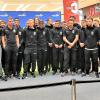 Es war voll auf der Bühne bei der Vorstellung der Mannschaft des SSV Ulm 1846 Fußball: Derzeit gehören 27 Spieler zum Kader für die neue Regionalliga-Saison. 	