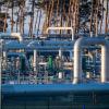 Gas aus Russland für Europa: Blick auf Rohrsysteme und Absperrvorrichtungen in der Gasempfangsstation der Ostseepipeline Nord Stream 1.