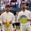 Sieger und Besiegter: Carlos Alcaraz (l) und Novak Djokovic..