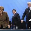 Parteichefs Angela Merkel, Sigmar Gabriel und Horst Seehofer: „Die Menschen erwarten, dass wir uns um Lösungen bemühen.“  	