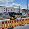 Vor dem Ulmer Hauptbahnhof stehen in den Sommerferien Bauarbeiten an, unter anderem wird die neue Straßenbahnhaltestelle in Betrieb genommen. 