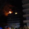 Die meterhohen Flammen im siebten Stock waren deutlich zu sehen.