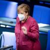 Angela Merkel nach ihrer jüngsten Regierungserklärung zur Bewältigung der Corona-Pandemie im Bundestag.