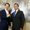 Nach seiner Schauspielkarriere, wurde der Grazer Gouverneur von Kalifornien. Im Januar 2018 traf Schwarzenegger den österreichischen Bundeskanzler Sebastian Kurz (links) in Wien.