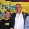 Sie treten für die FDP an (von links): Christina Zimmermann, Alexander Govea-Breuninger (beide Bezirkstag), Johannes Hecht und Peter Kuhnen (Landtag).  	