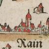 1579 wird die Stadt Rain sehr vereinfacht in der Karte von Philipp Apian dargestellt. 	 	