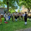 Die Karlshulder Blaskapelle eröffnete den Besuch mit einem Standkonzert.