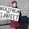 Die schwedische Klimaaktivistin mit ihrem berühmten Schild «Skolstrejk för klimatet» (Schulstreik fürs Klima) im März 2019.