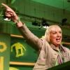 Traumergebnis für Claudia Roth: Die Grünen-Chefin erhielt 88,5 Prozent der Delegiertenstimmen und bleibt damit weiterhin Parteivorsitzende.