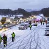 Bei mehreren Unfällen im dichten Schneetreiben sind auf der Westautobahn 1im Raum Vöcklabruck in Österreich rund 30 Fahrzeuge kollidiert.