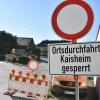 Die Hafenreuter Straße in Kaisheim ist wegen Bauarbeiten seit Mitte August gesperrt.  	