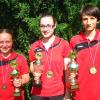 Die Sieger der Tischtennis-Jugendvereinsmeisterschaft der SpVgg Langenneufnach: (von links) Julia Kleber, Veronika Wundlechner und Miklas Kraft. 