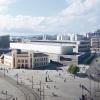 So soll das neue Nationalmuseum in Oslo aussehen (rechtes hinteres Gebäude, links neben der Baumreihe), das die Architekten Jan Kleinhues und Klaus Schuwerk entworfen haben. Den Naturstein Estremoz für die Außenfassade bearbeitet die Wallersteiner Firma Seeberger. 	