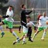 Kapitän Michael Vogele (links) erzielte beide Treffer des FC Horgau beim 2:0-Sieg gegen den Tabellenführer VfL Ecknach. Zusammen mit Pascal Beckert und Fabian Tögel stürzte er die Gästeabwehr immer wieder in Verlegenheit. 	