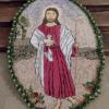 Zum Erntedankfest wurde auch dieses Jahr wieder im Münster Hl. Kreuz ein Körnermosaik gelegt. Das Motiv ist der gute Hirte.