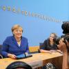 Bundeskanzlerin Angela Merkel in der Bundespressekonferenz: Ihre Ansprache spaltet die Presse. 
