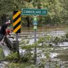 Hochwasser in Fayetteville im US-Bundestaat North Carolina.