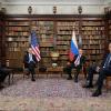 US-Präsident Joe Biden trifft den russischen Präsidenten Wladimir Putin zusammen mit dem US-Außenminister Antony Blinken und dem russischen Außenminister Sergej Lawrow in der "Villa la Grange" in Genf.