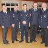 Die Führung der Feuerwehr Asch: (von links) Nikolaus 
Metzger, Armin Schmid, Roland Treischl, Matthias Gröber, Klaus Miller und Wolfgang Kornes.