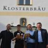 Das neue Klosterbräu-Team in Unterliezheim: (von links)  Andreas Kiemer, Andreas Schrell, Pächter Benedikt Deniffel und Leo Schrell. 
