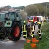 Rund 60 Feuerwehrleute eilten zu dem brennenden Traktor in Graisbach.