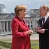 Wladimir Putin besuchte Angela Merkel in Berlin.