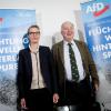 Die AfD, hier die Spitzenkandidaten Alice Weidel und Alexander Gauland, ist in Umfragen kurz vor der Bundestagswahl im Aufwind.