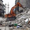 Das Bild der Verwüstung: Eingestürzte Gebäude in Aleppo in Syrien. Das Erdbeben vom 6. Februar in der Türkei und Syrien hat bisher über 17.000 Todesopfer gefordert. Zehntausende wurden verletzt oder sind obdachlos.