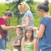 Die Kinder konnten sich beim Kita-Fest ihre Haare verschönern lassen.