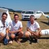 Die Donauwörther Delegation bei der Deutschen Segelflug-Meisterschaft: (von links) Christoph Nacke, David Bauder und Stephan Bosch. 	