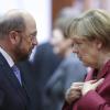 Konkurrieren um das Amt des Bundeskanzlers: Die amtierende Kanzlerin Angela Merkel (CDU) und SPD-Kanzlerkandidat Martin Schulz.
