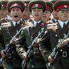 Eine Ehrengarde des nordkoreanischen Militärs marschiert in Pjöngjang auf. Foto: Archiv dpa