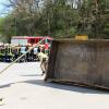 Zehn Jugendliche wurden bei diesem Unfall im April am Kreisverkehr im Rehlinger Ortsteil Oberach verletzt.